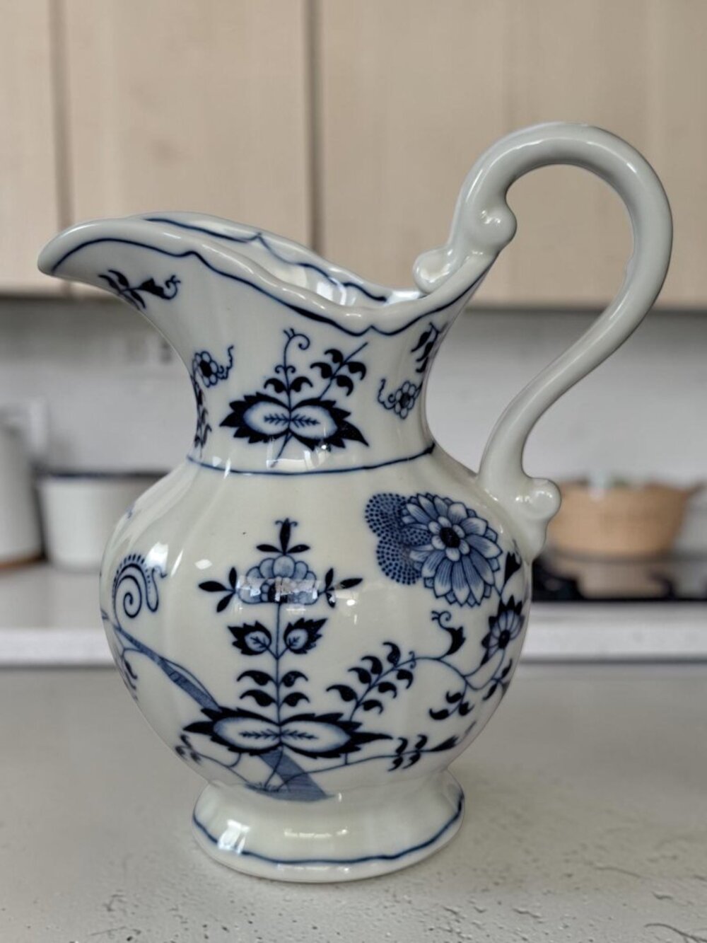 Blue Danube Japan Creamer Pitcher 6 1/8" Blue Onion Pattern Porcelain